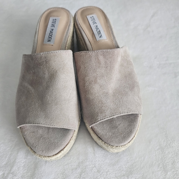 Steve Madden Platform Shoes 6M Beige Suede - Picture 1 of 7